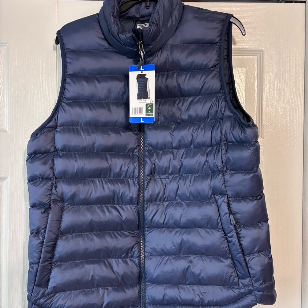 Women's Blue Puffer Vest